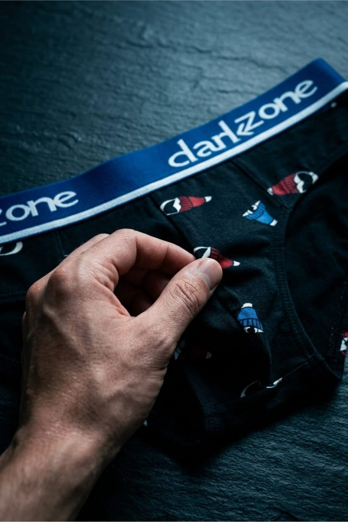 DarkzoneDZ-1103-108-SErkek Şapka Desenli Pamuklu Lastikli Slip Külot