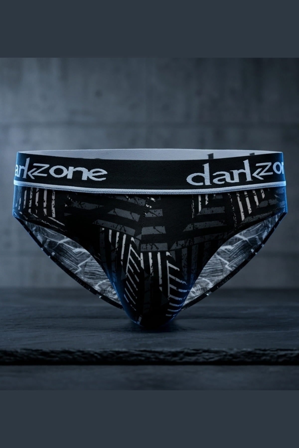 DarkzoneDZ-1103-110-SErkek Desenli Siyah Pamuklu Lastikli Slip Külot