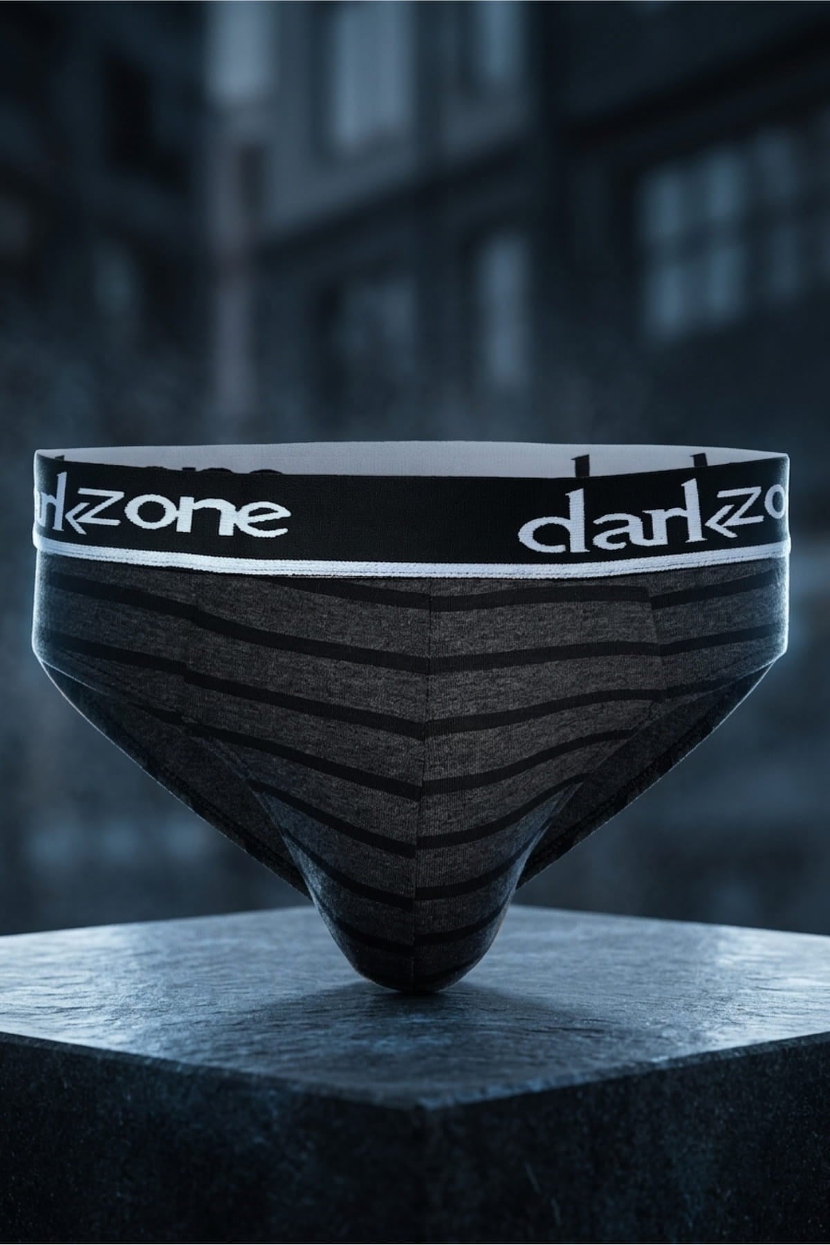 DarkzoneDZ-1103-112-SErkek Şerit Desenli Antrasit Pamuklu Lastikli Slip Külot