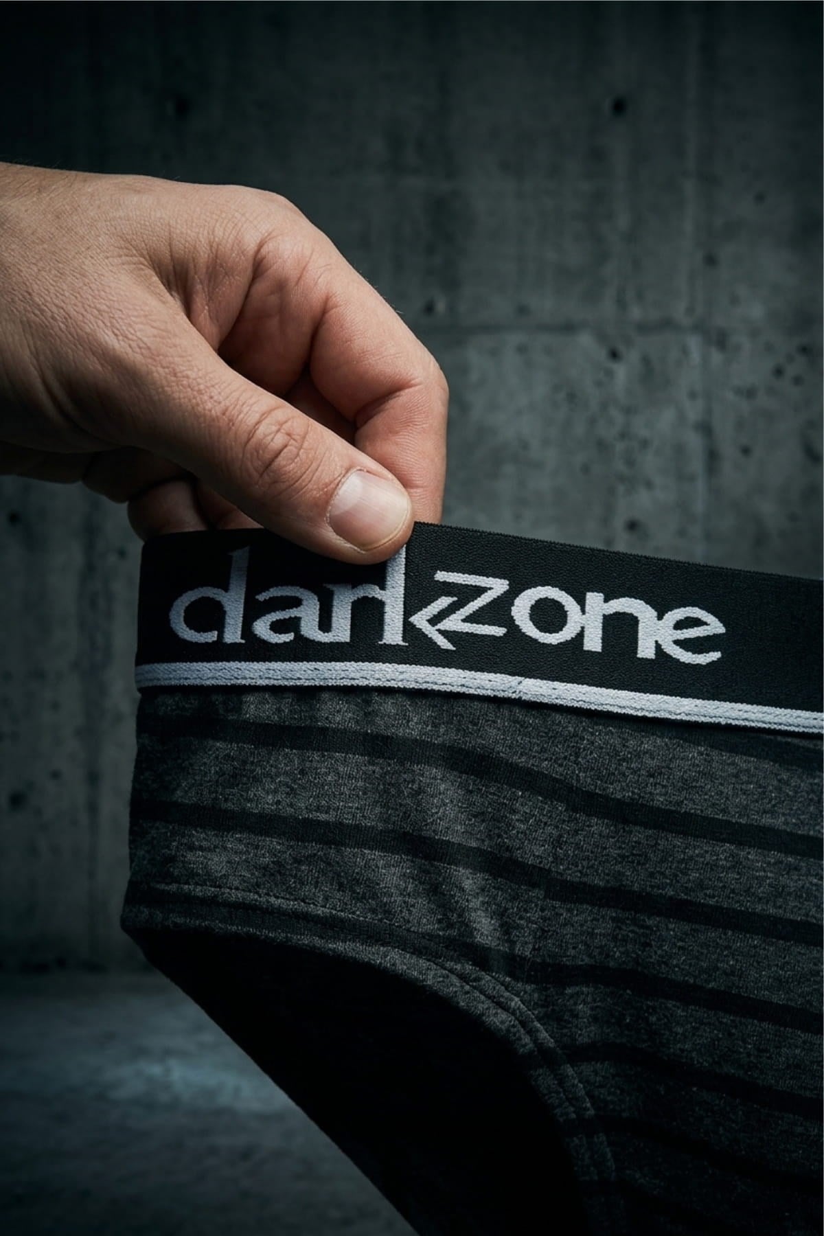 DarkzoneDZ-1103-112-SErkek Şerit Desenli Antrasit Pamuklu Lastikli Slip Külot