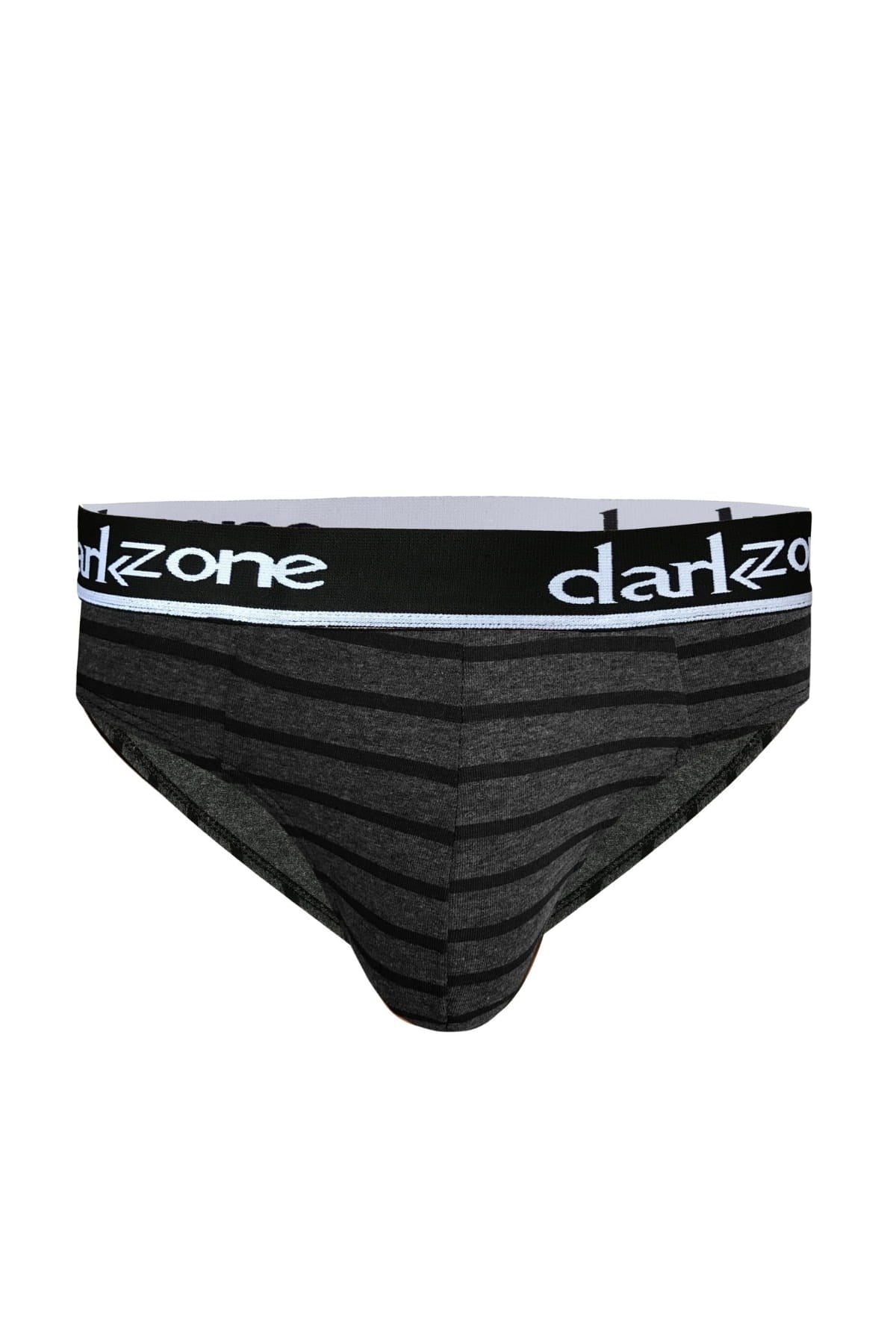 DarkzoneDZ-1103-112-SErkek Şerit Desenli Antrasit Pamuklu Lastikli Slip Külot