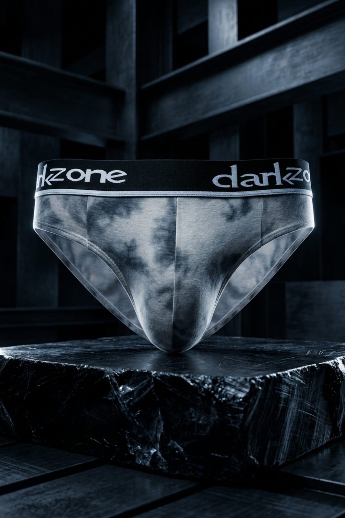 DarkzoneDZ-1103-114-SErkek Batik Desenli Gri Pamuklu Lastikli Slip Külot