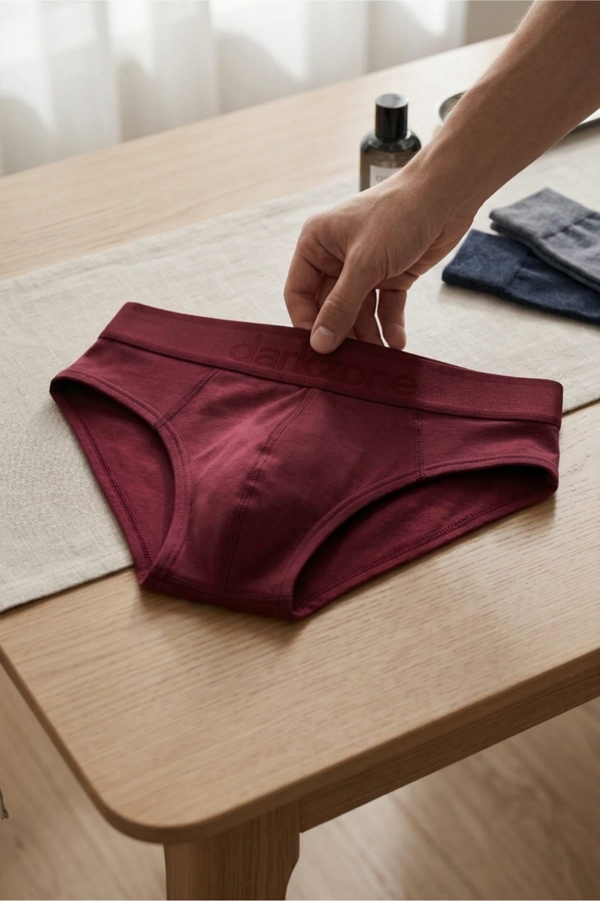 DarkzoneDZ-1103-12-SErkek Bordo Pamuklu Lastikli Slip Külot