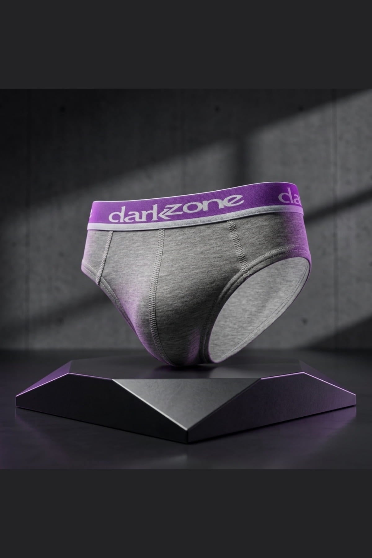 DarkzoneDZ-1103-20-SErkek Mor Lastikli Gri Melanj Pamuklu Lastikli Slip Külot