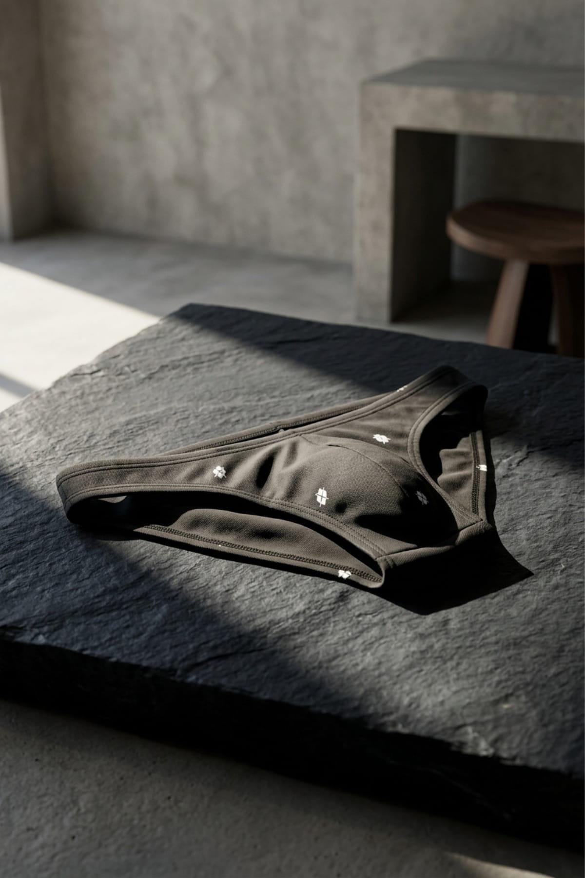 DarkzoneDZ-1104-104-SErkek Desenli Siyah Pamuklu Klasik Slip Külot