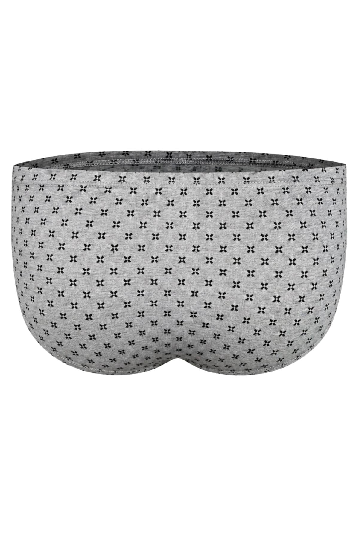 DarkzoneDZ-1104-105-SErkek Desenli Gri Pamuklu Klasik Slip Külot