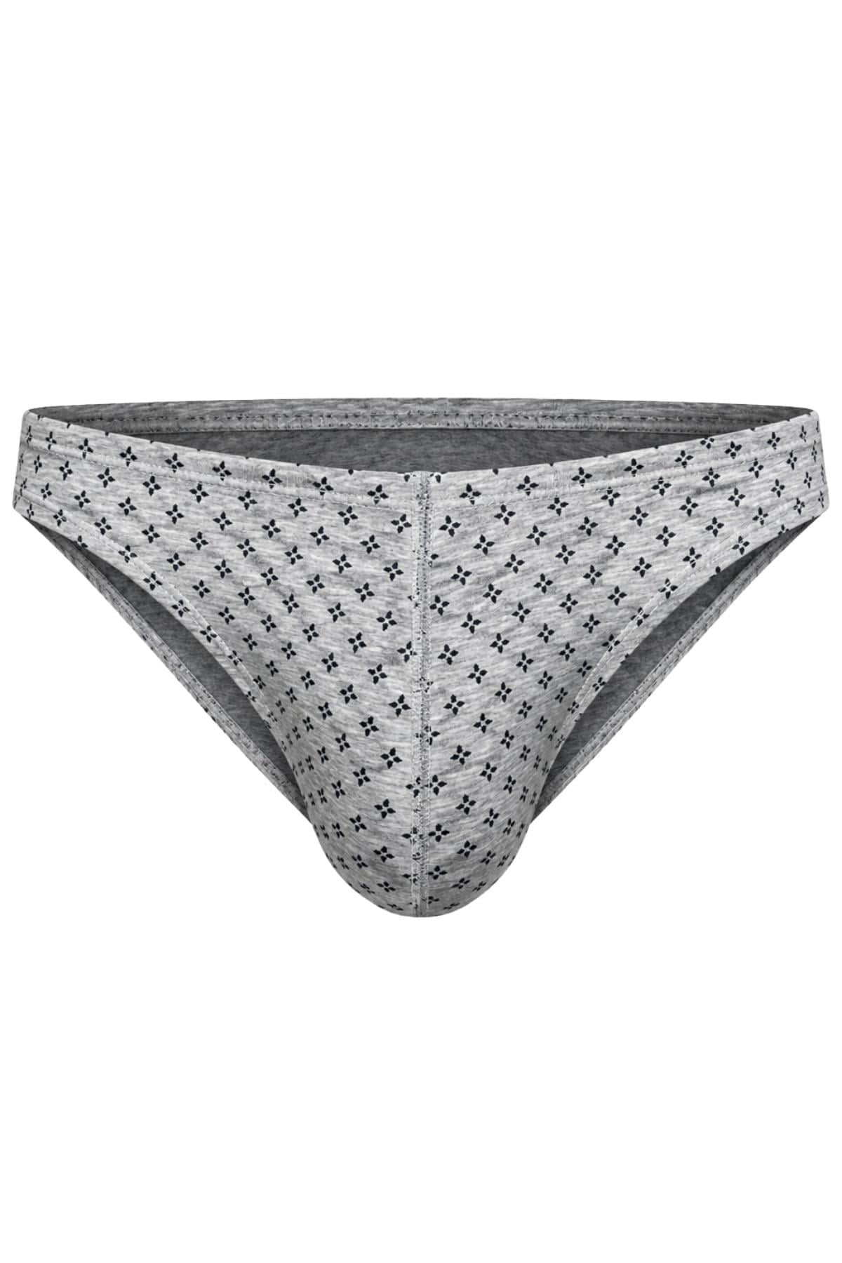 DarkzoneDZ-1104-105-SErkek Desenli Gri Pamuklu Klasik Slip Külot