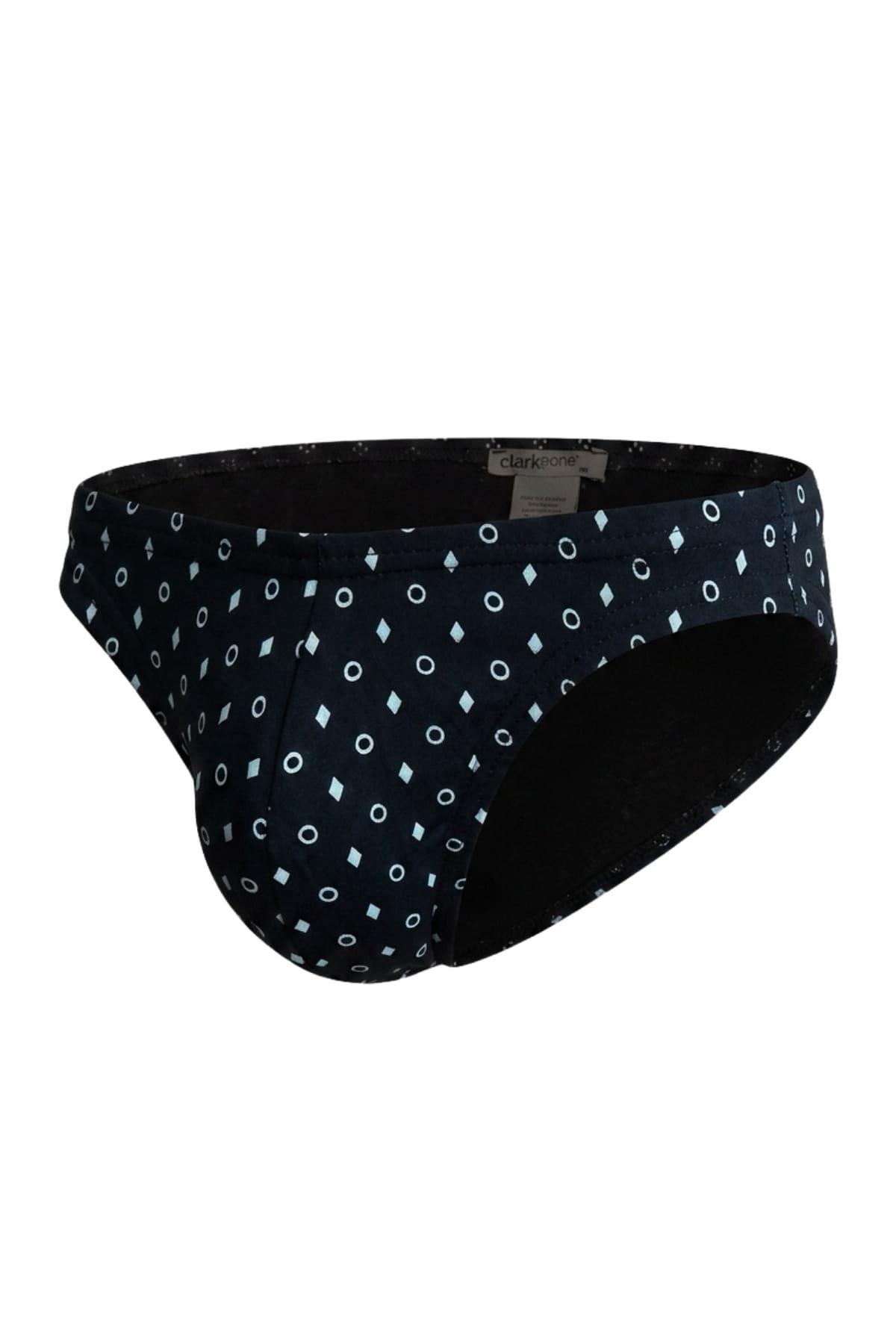 DarkzoneDZ-1104-107-SErkek Geometrik Desenli Lacivert Pamuklu Klasik Slip Külot