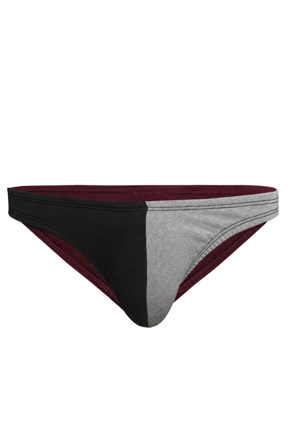 DarkzoneDZ-1104-130-SErkek Siyah Gri Pamuklu Klasik Slip Külot