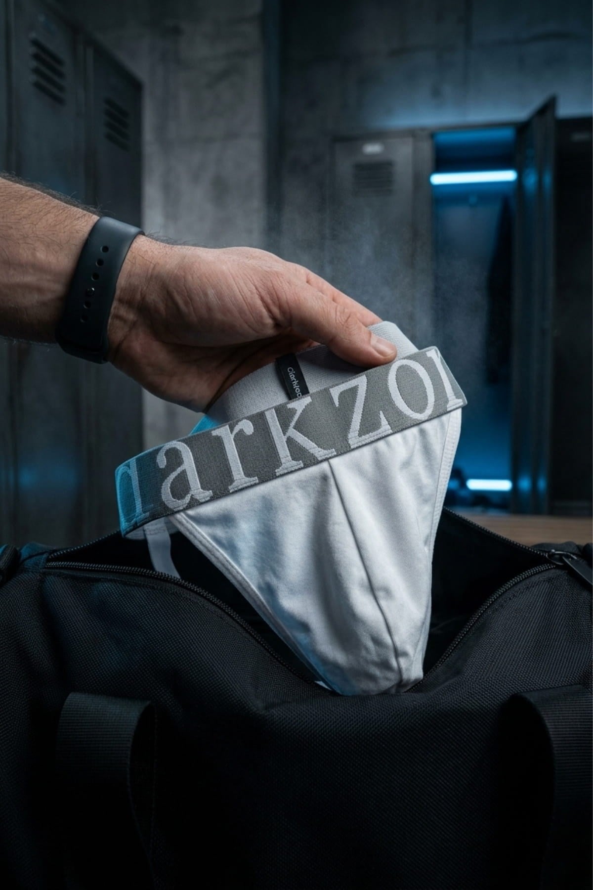 DarkzoneDZ-1402-02-SErkek Fantezi Arkası Açık Beyaz Pamuklu Jockstrap