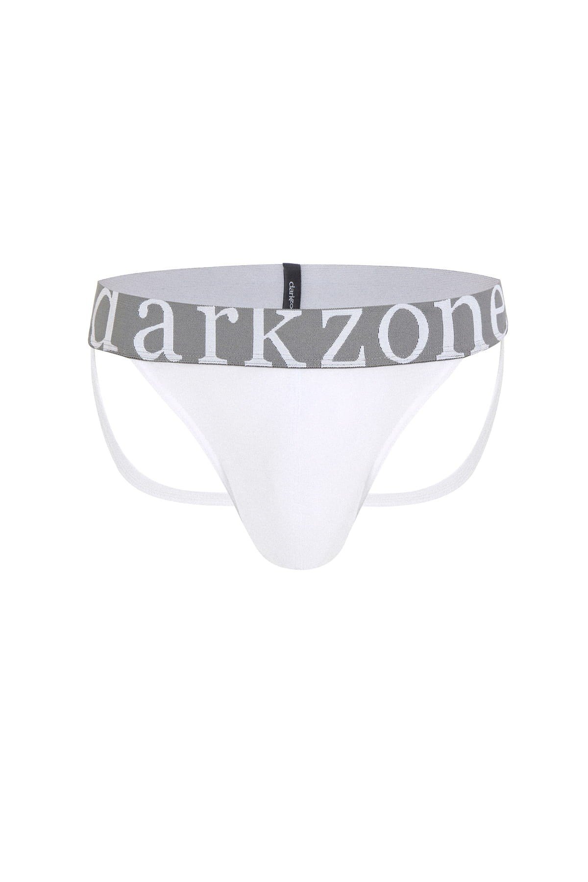 DarkzoneDZ-1402-02-SErkek Fantezi Arkası Açık Beyaz Pamuklu Jockstrap