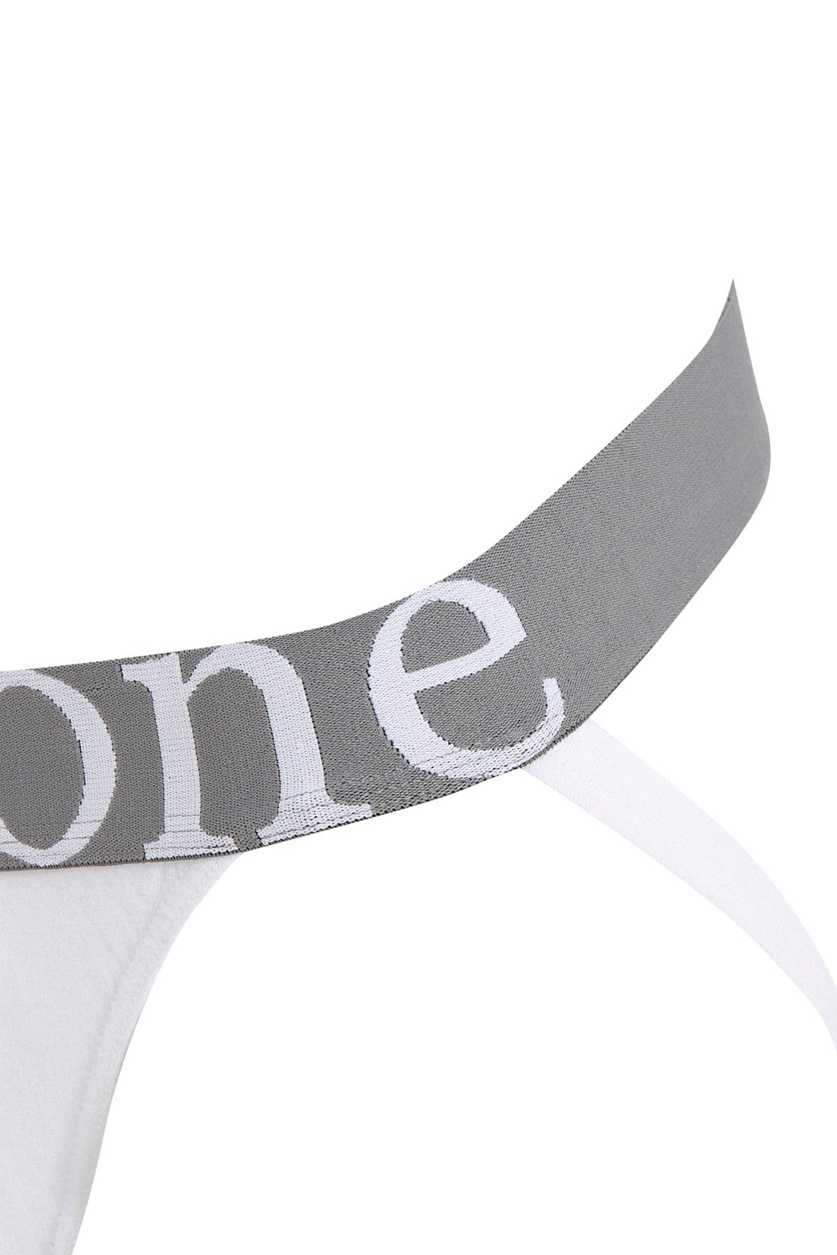 DarkzoneDZ-1402-02-SErkek Fantezi Arkası Açık Beyaz Pamuklu Jockstrap