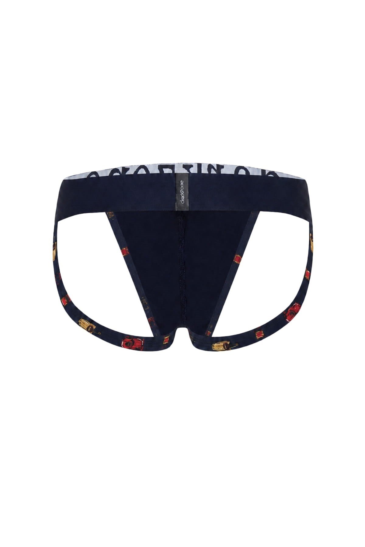 DarkzoneDZ-1402-101-SErkek Fantezi Arkası Açık Şişe Desenli Jockstrap