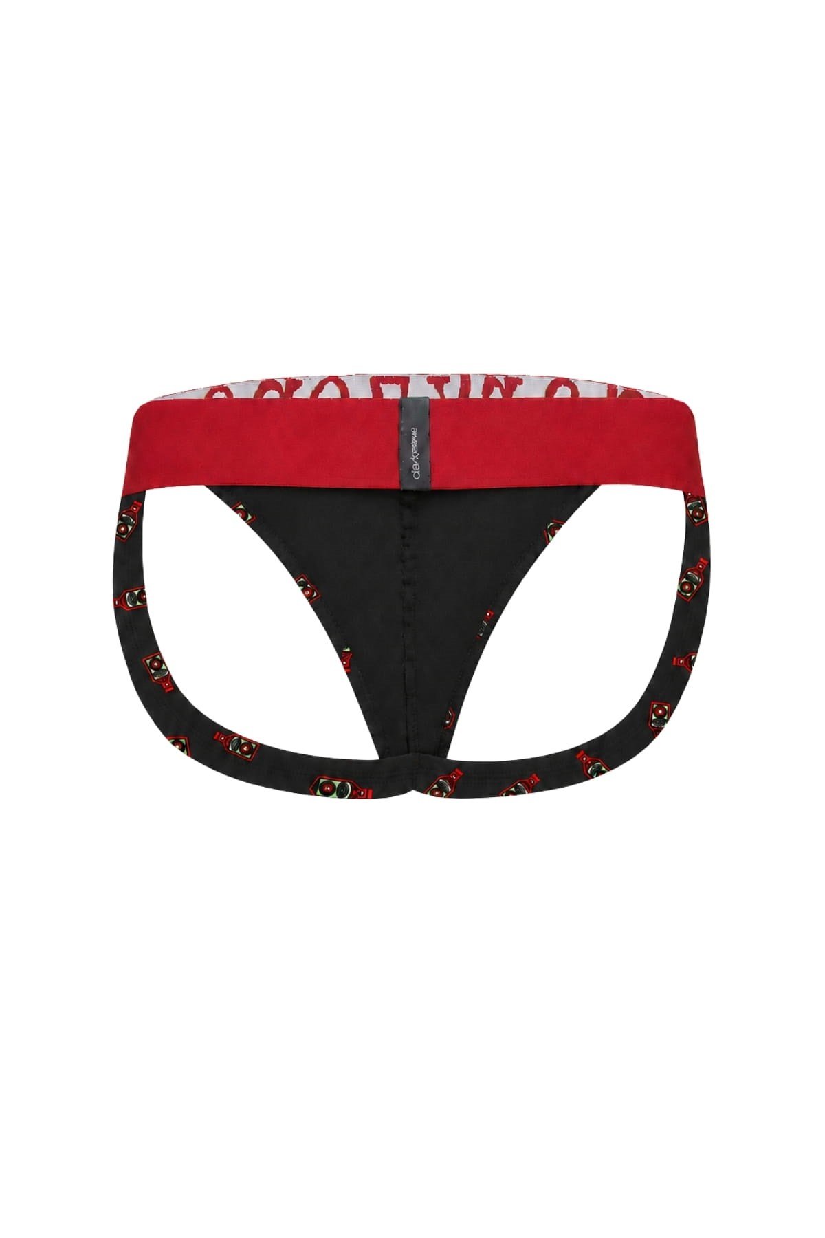 DarkzoneDZ-1402-105-SErkek Fantezi Arkası Açık Ketçap Desenli Jockstrap