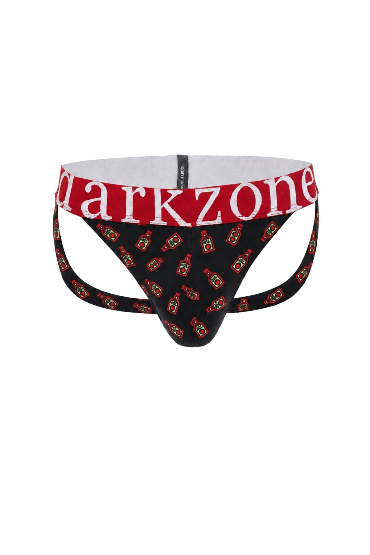 DarkzoneDZ-1402-105-SErkek Fantezi Arkası Açık Ketçap Desenli Jockstrap