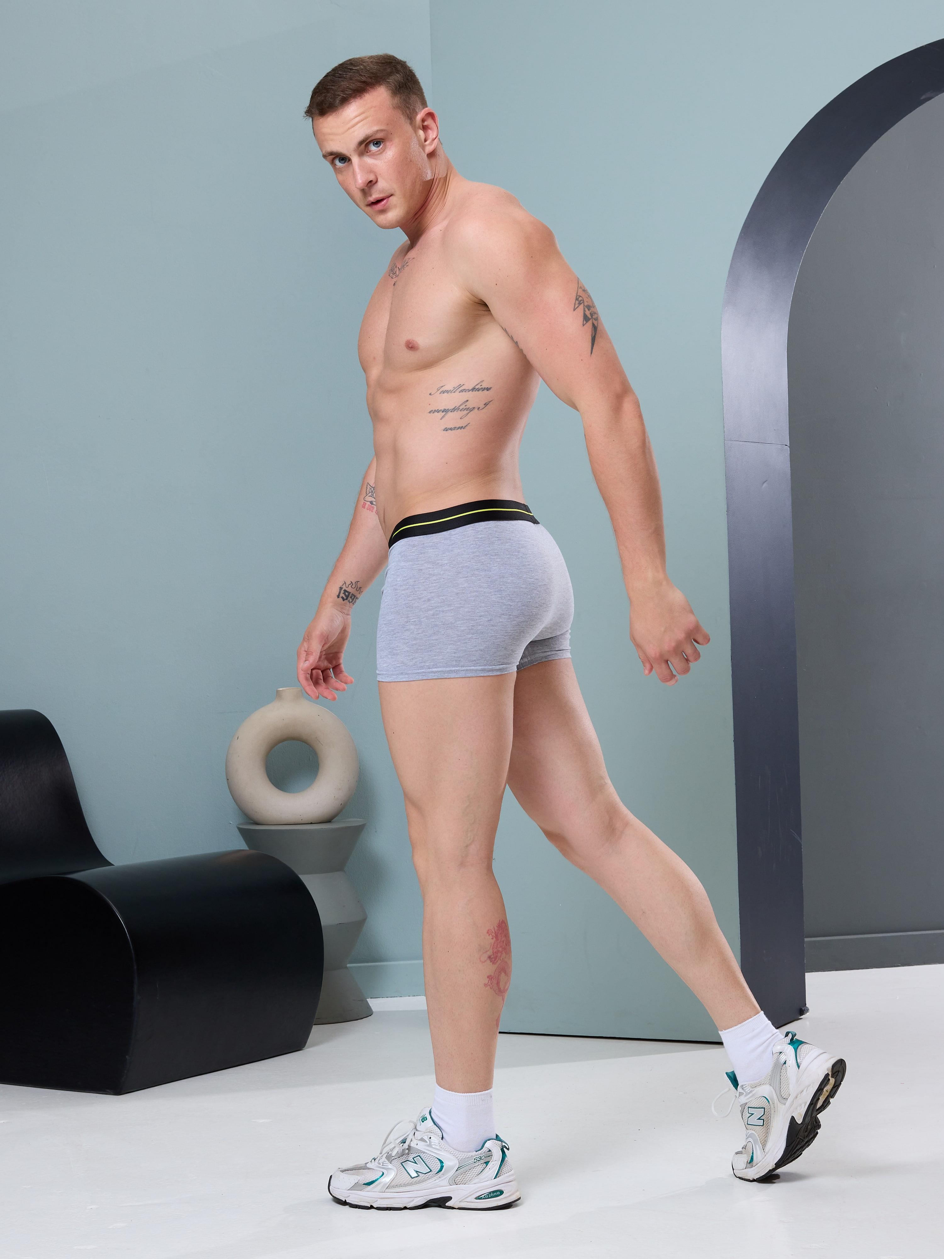 DarkzoneDZN2053Likralı Gri Erkek Boxer - DZN2053