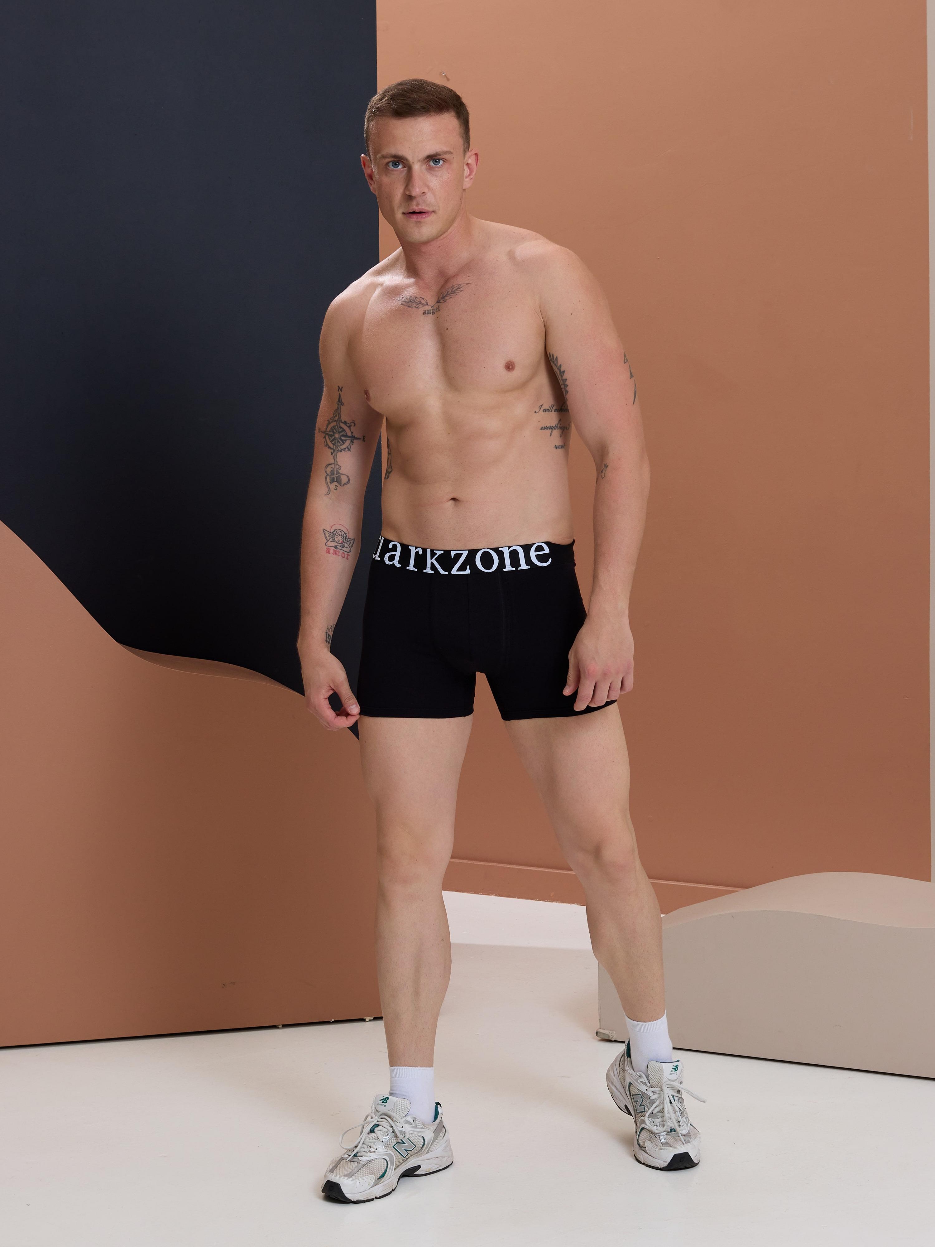 DarkzoneDZN2801Geniş Lastikli Erkek Siyah Boxer - DZN2801