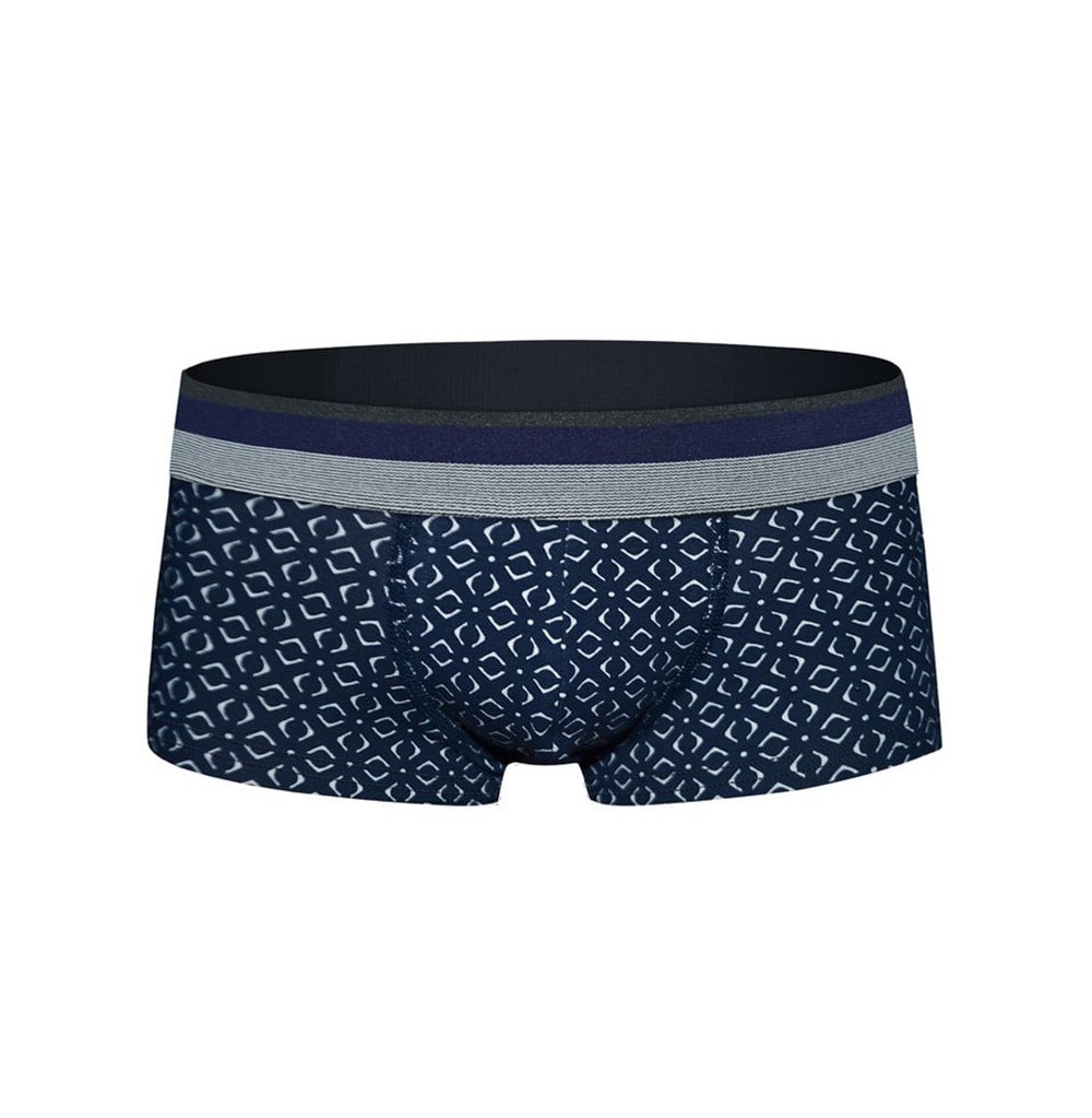 Desenli Lacivert Kısa Erkek Boxer - DZN2452