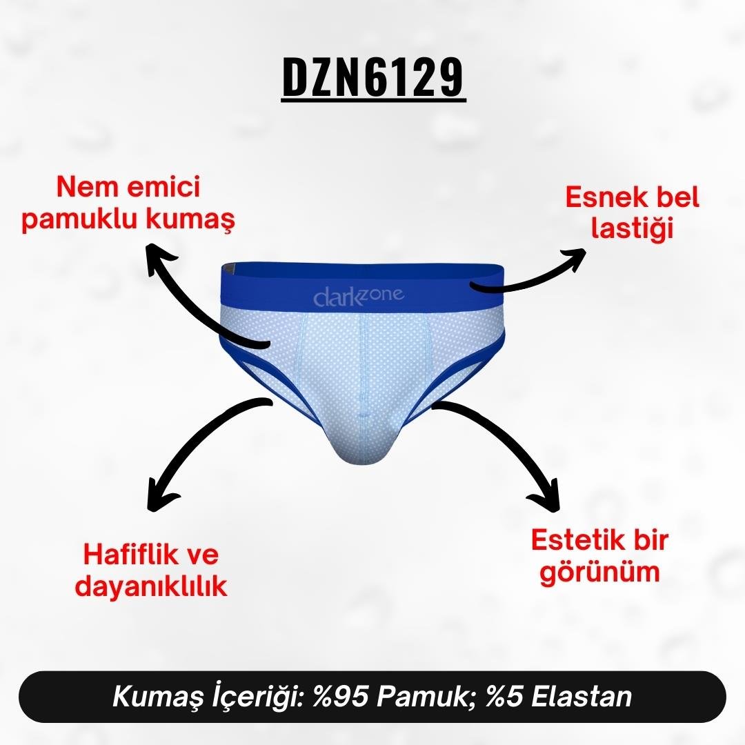 Desenli Mavi Hipster Erkek Slip - DZN6129