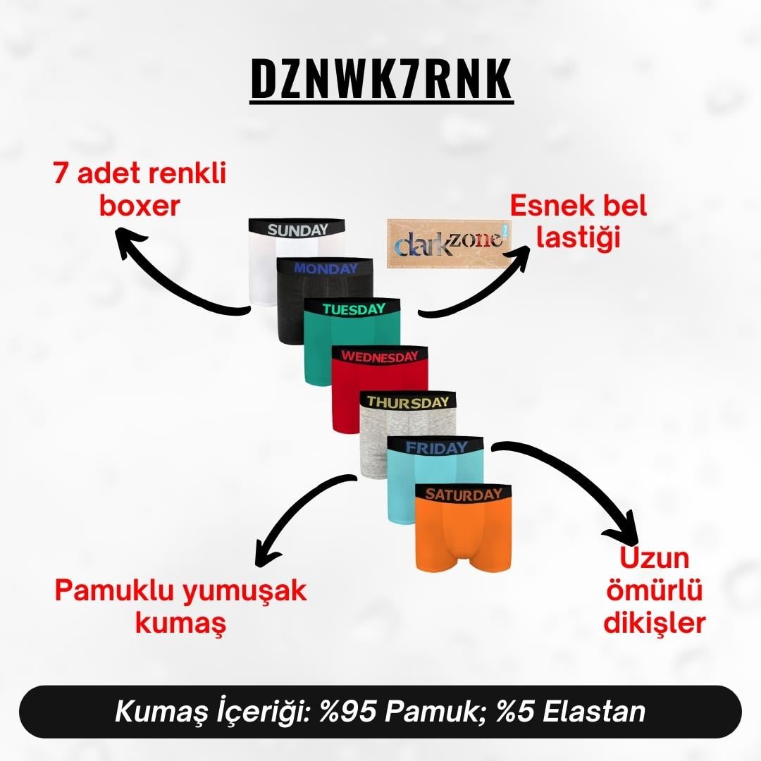 Erkek Boxer Haftanın Günleri 7'li Set - DZNWK7RNK