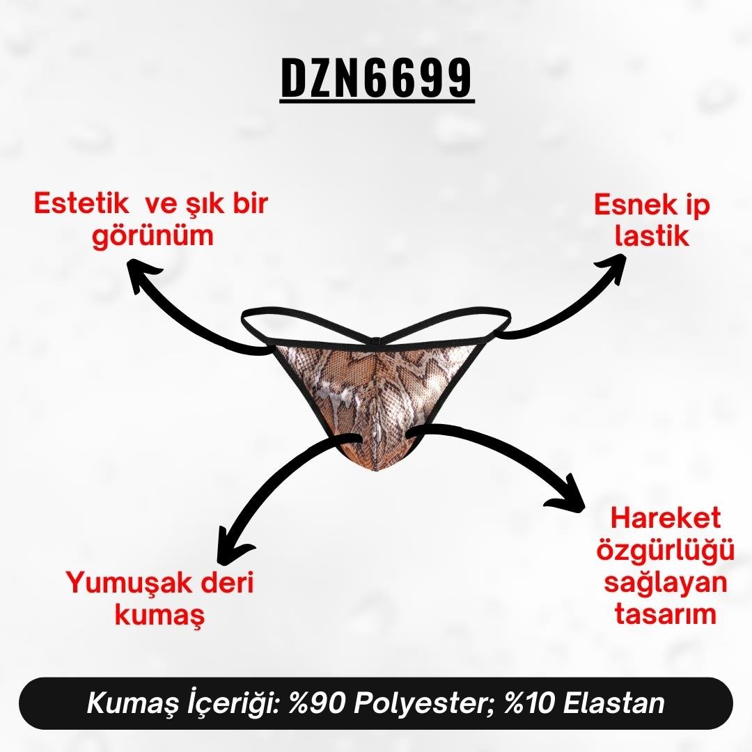 Erkek Desenli Deri String - DZN6699