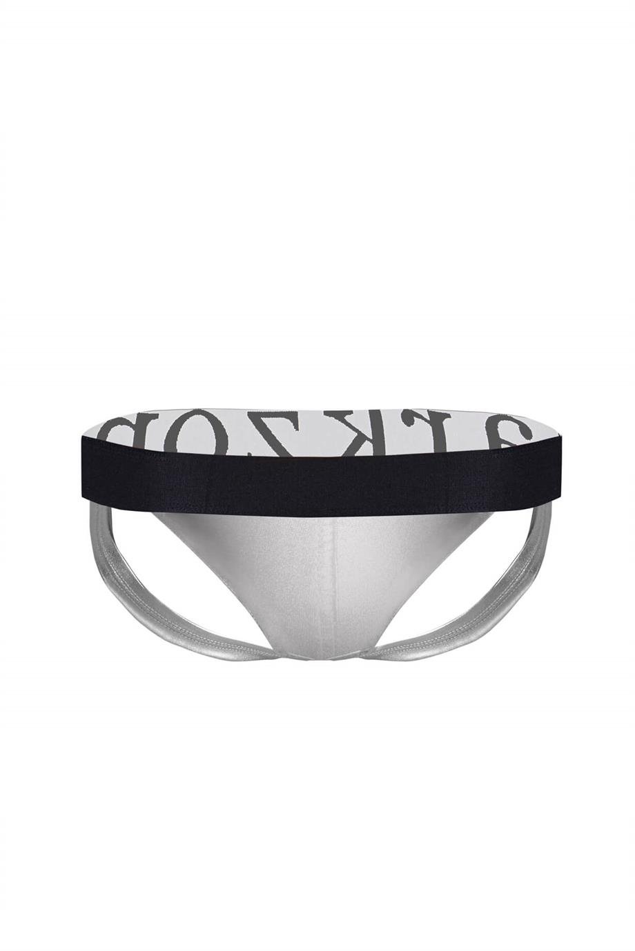 Erkek Gri Deri Jockstrap - DZN6793