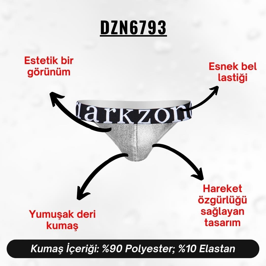Erkek Gri Deri Jockstrap - DZN6793