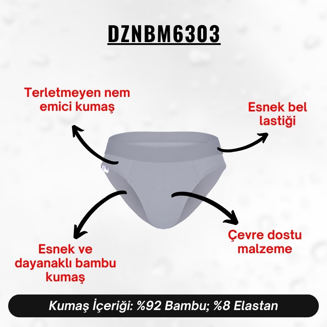 Erkek Lastikli Gri Bambu Slip - DZNBM6303