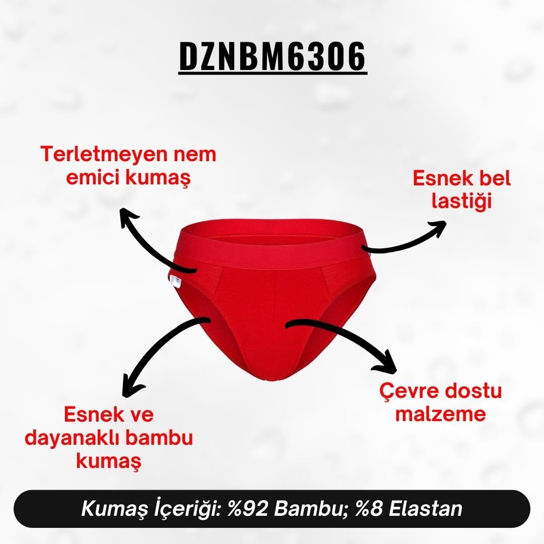 Erkek Lastikli Kırmızı Bambu Slip - DZNBM6306