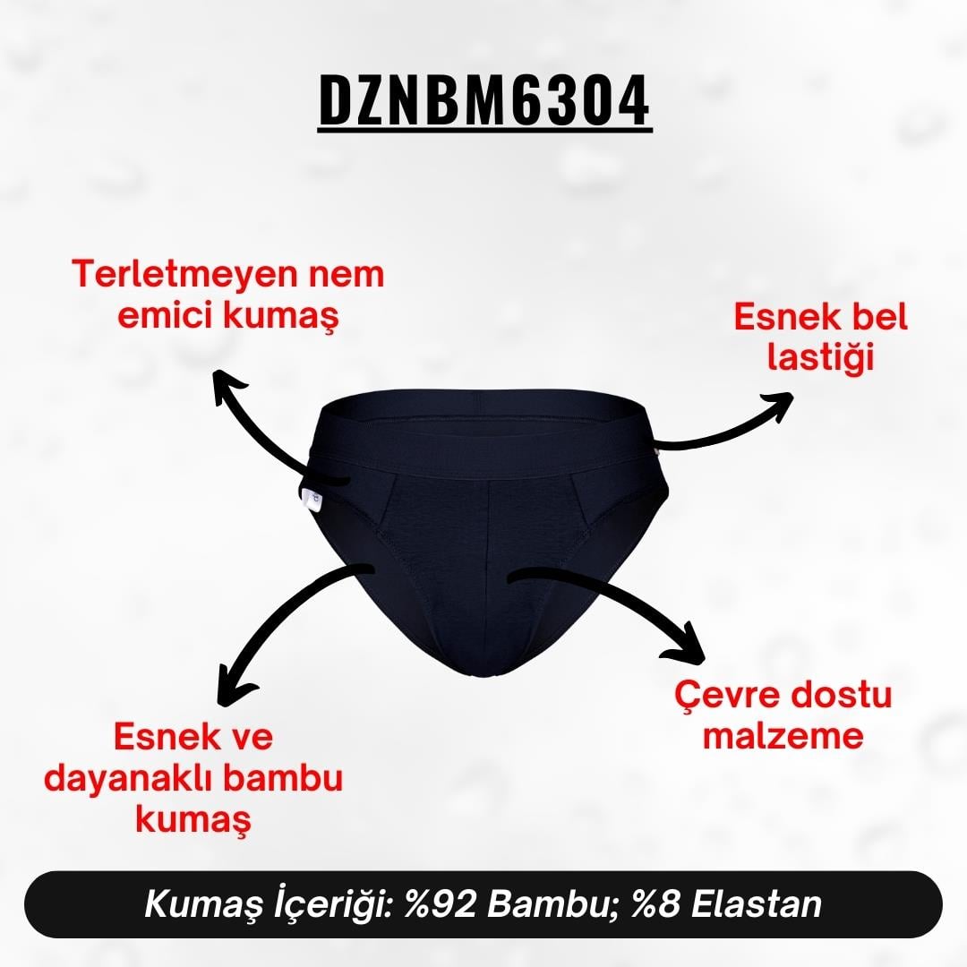 Erkek Lastikli Lacivert Bambu Slip - DZNBM6304