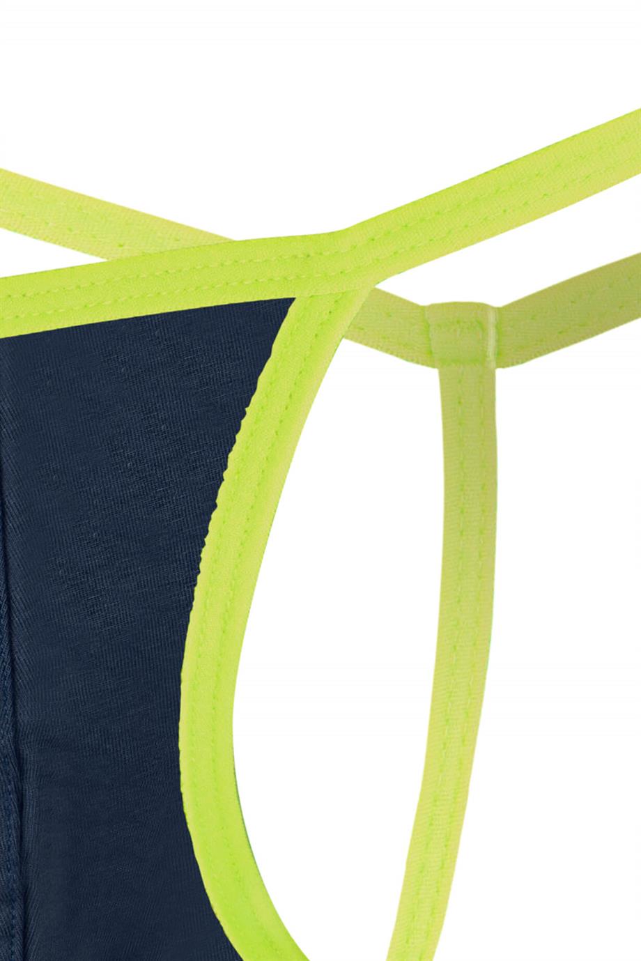 Erkek Neon Lastikli Lacivert String - DZN6677