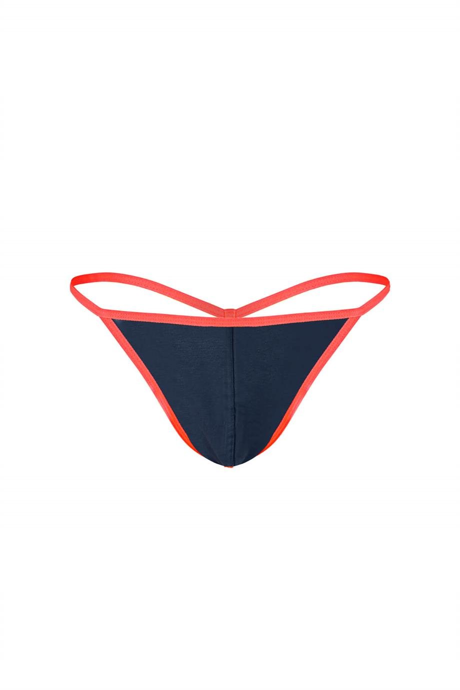 Erkek Neon Lastikli Lacivert String - DZN6677