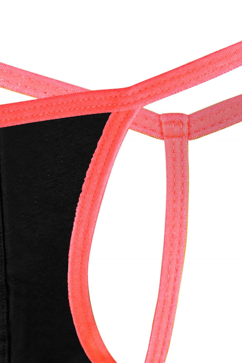 Erkek Neon Lastikli Siyah String - DZN6675