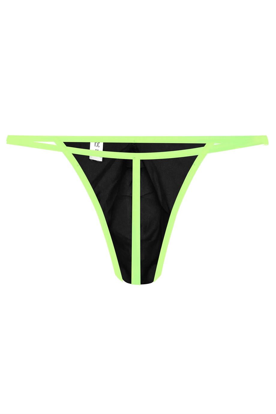 Erkek Neon Lastikli Siyah String - DZN6675