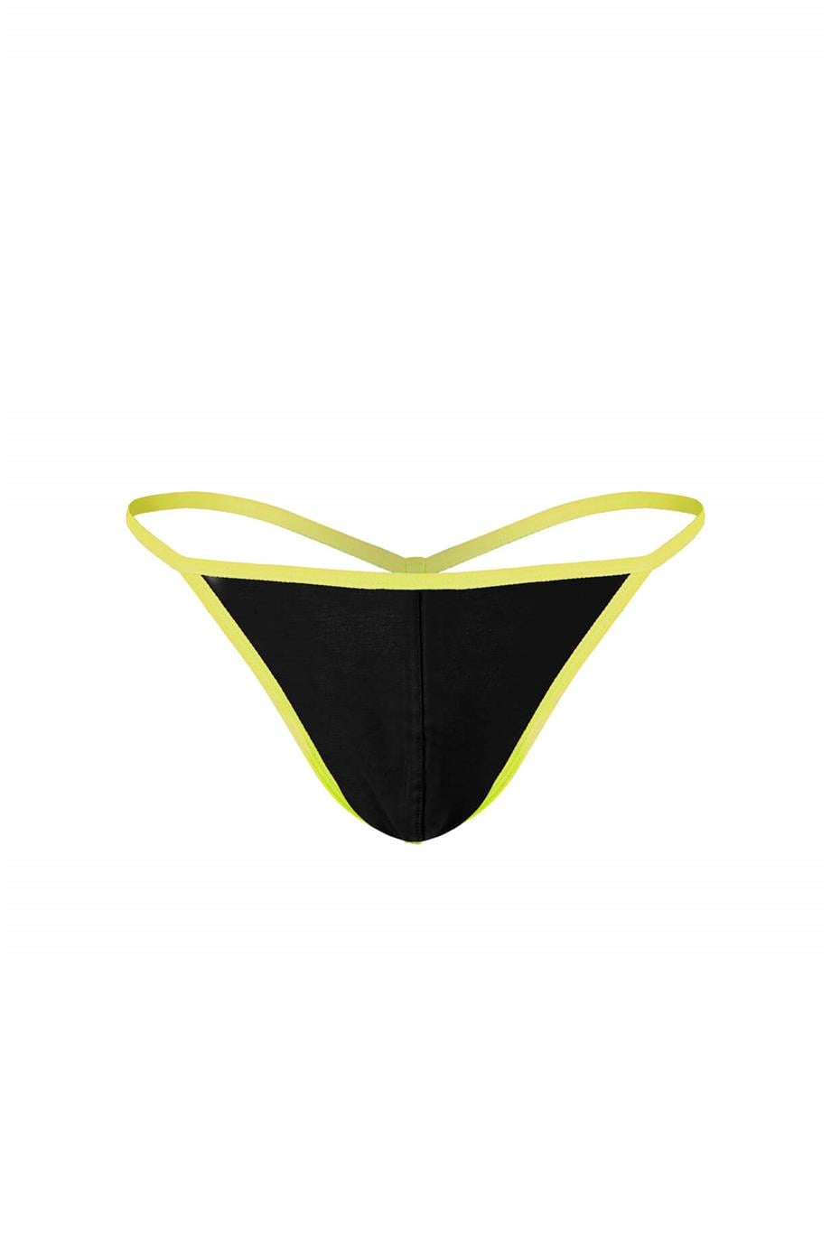Erkek Neon Lastikli Siyah String - DZN6675