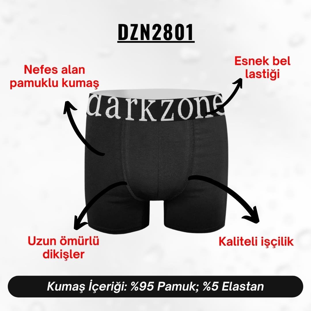 Geniş Lastikli Erkek Siyah Boxer - DZN2801