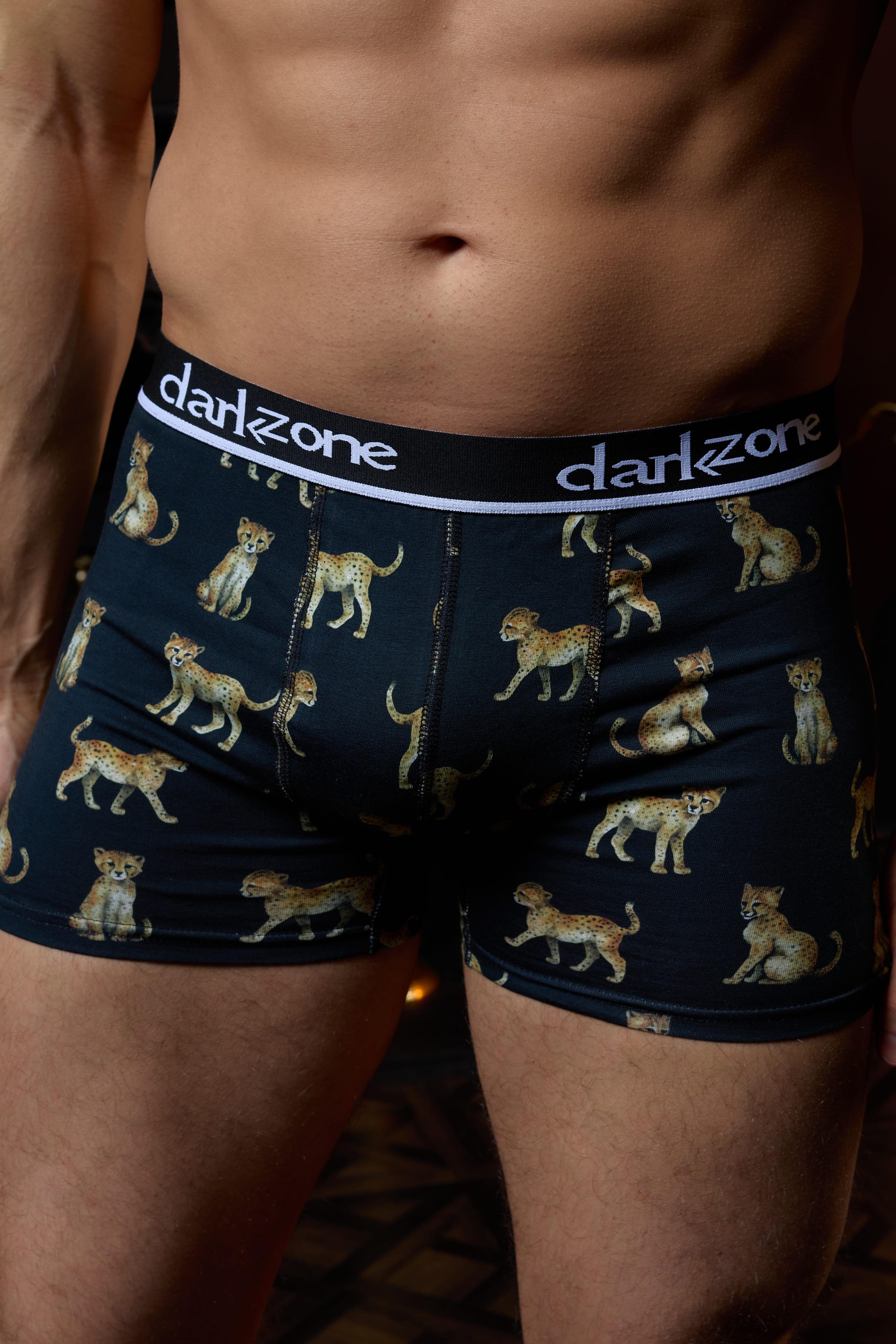 Kaplan Desenli Siyah Erkek Boxer - DZN2690