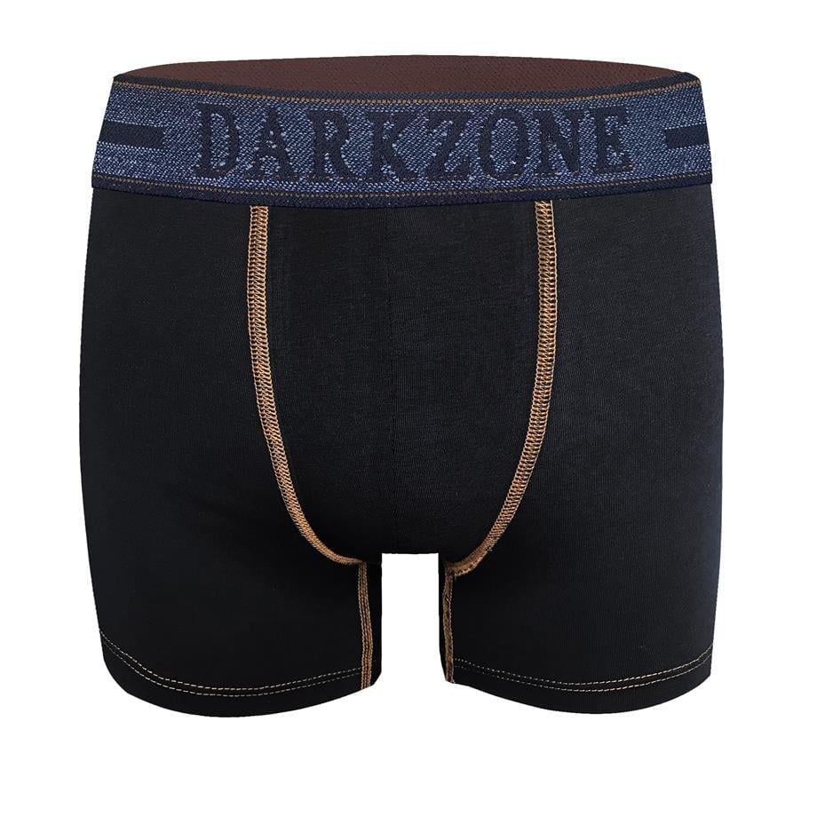 Kot Lastiği Desenli Siyah Erkek Boxer - DZN2901