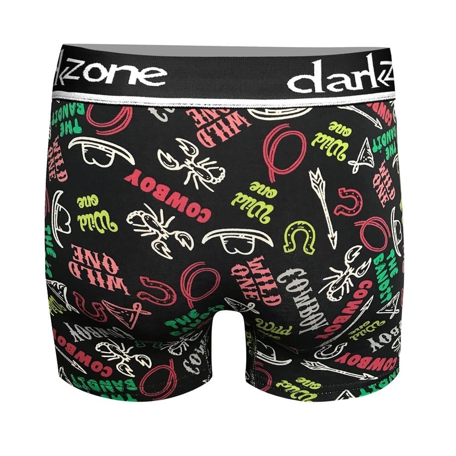 Kovboy Desenli Siyah Erkek Boxer - DZN2694