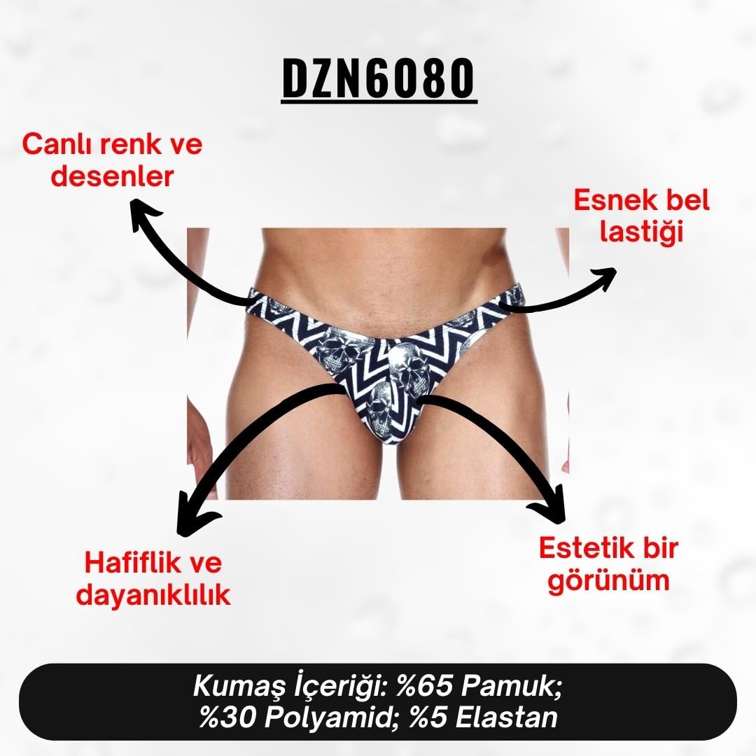 Kurukafa Desenli Erkek Slip (Dijital Baskılı) - DZN6080
