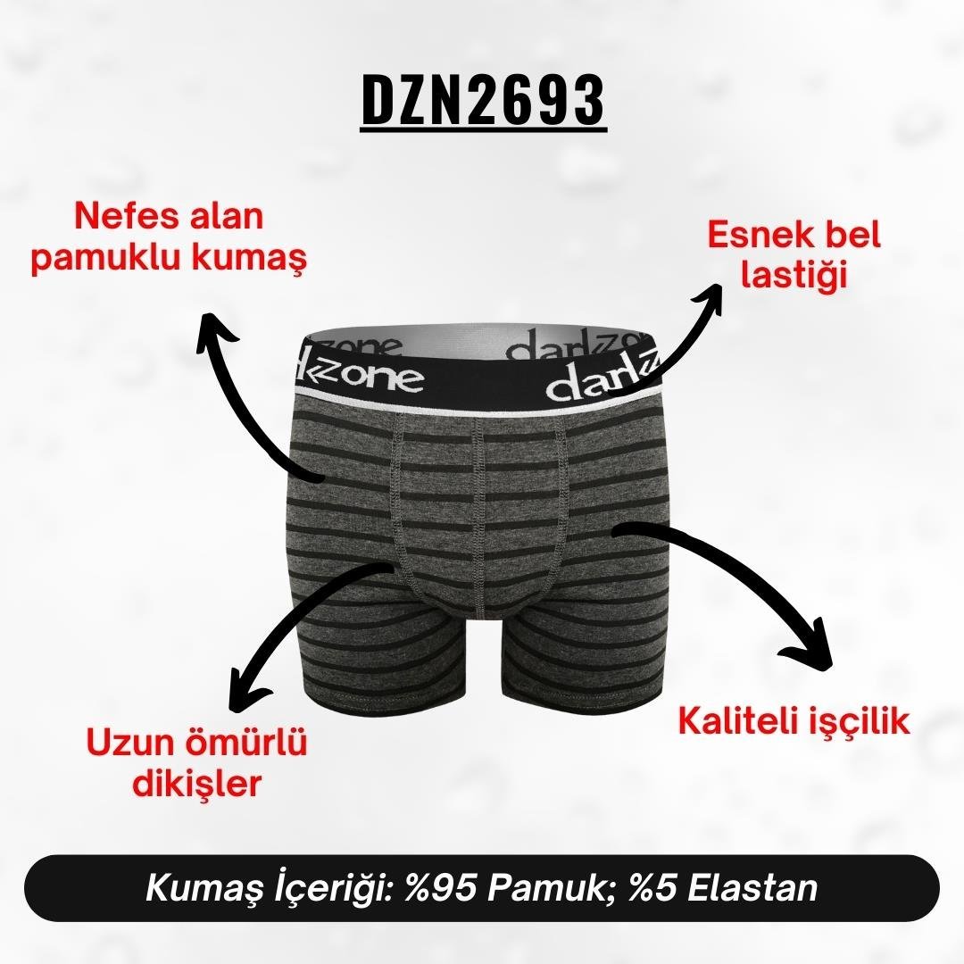 Şerit Desenli Antrasit Erkek Boxer - DZN2693