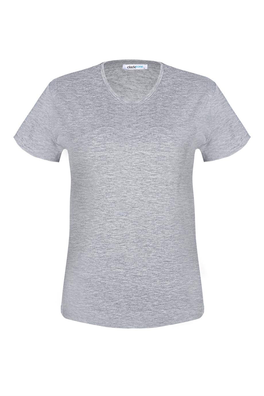 V Yaka Gri Erkek T-Shirt - DZN8613
