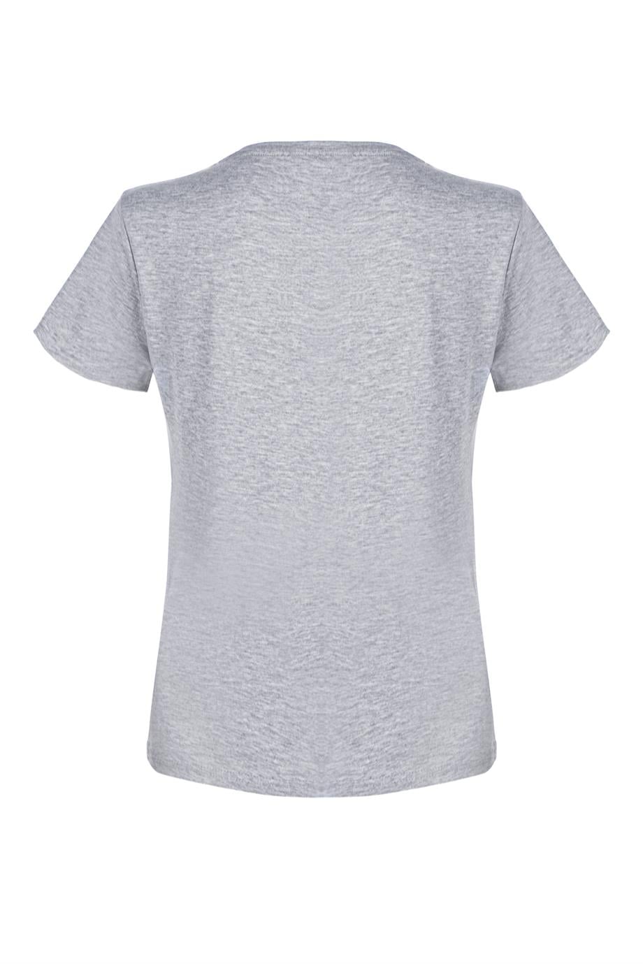 V Yaka Gri Erkek T-Shirt - DZN8613