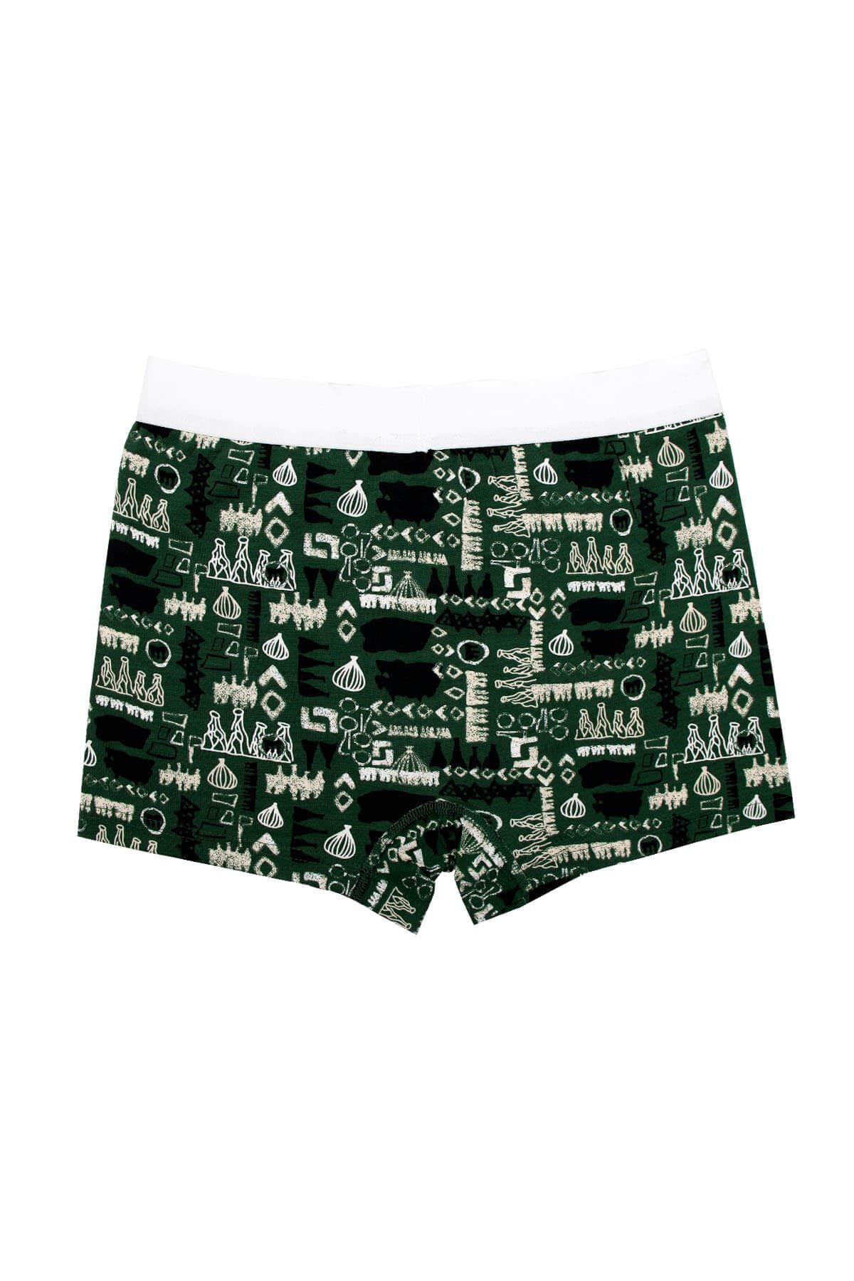 Wild DogWD0054Wild Dog Erkek Modal Kapadokya Desenli Yeşil Boxer - WD0054