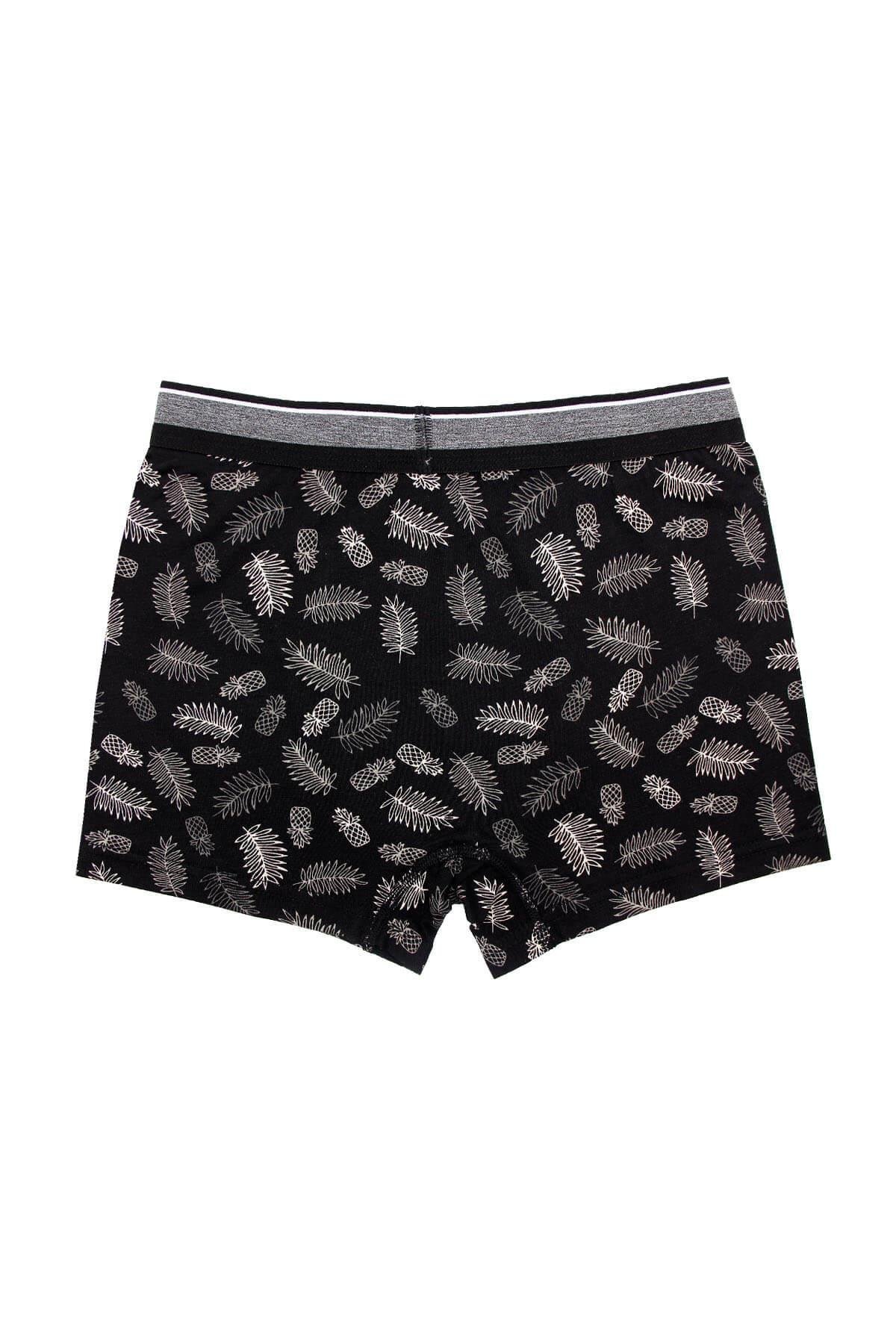 Wild DogWD0055Wild Dog Erkek Modal Ananas Desenli Siyah Boxer - WD0055