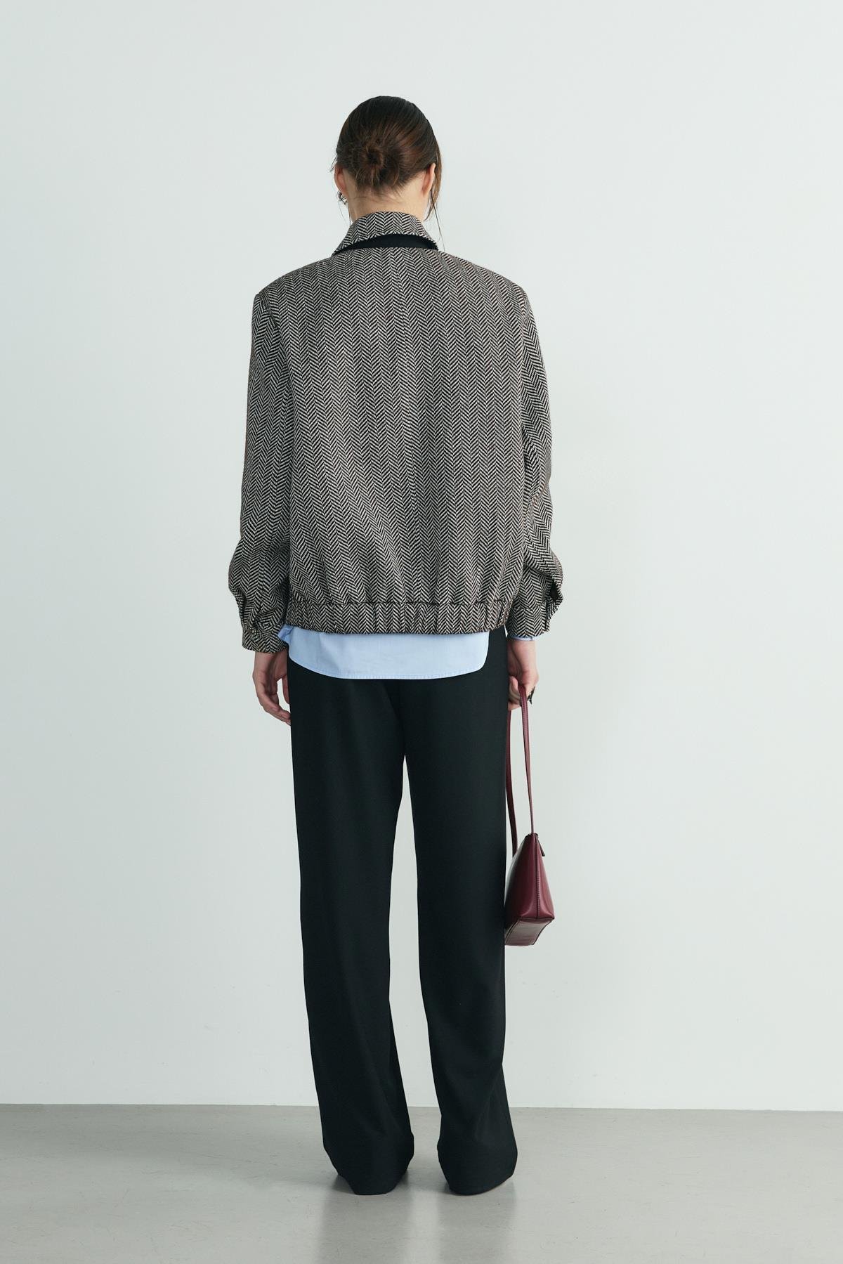 Acı Kahve Alder Kaşe Bomber Ceket