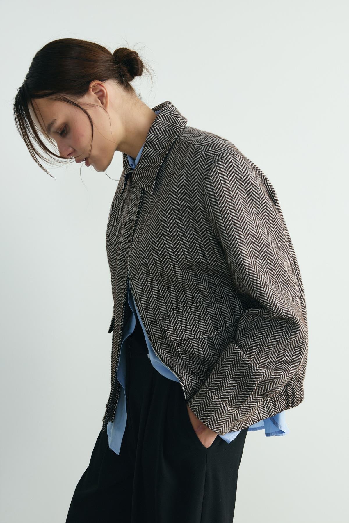 Acı Kahve Alder Kaşe Bomber Ceket