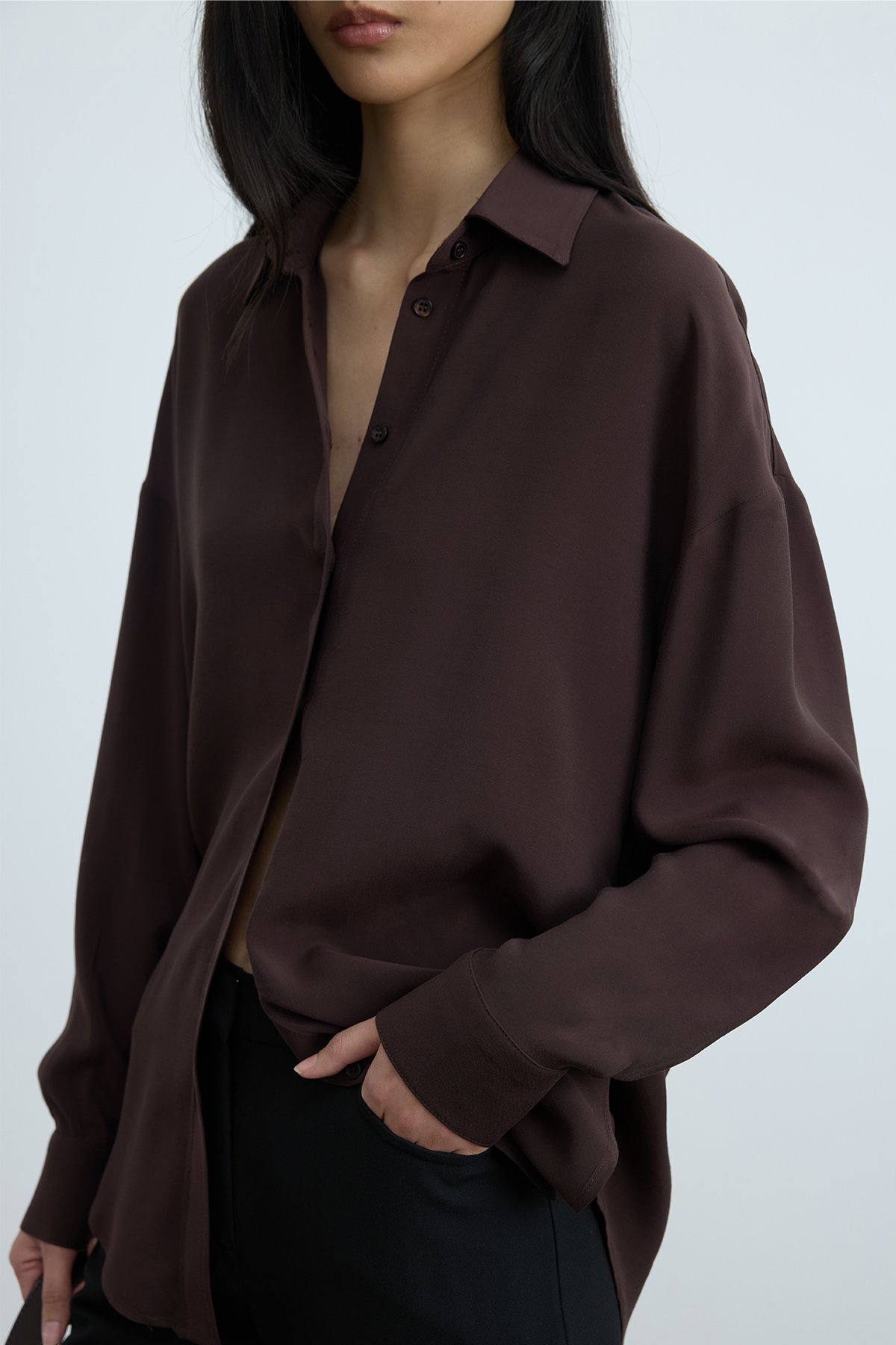 Acı Kahve Alessa Tensel Gömlek