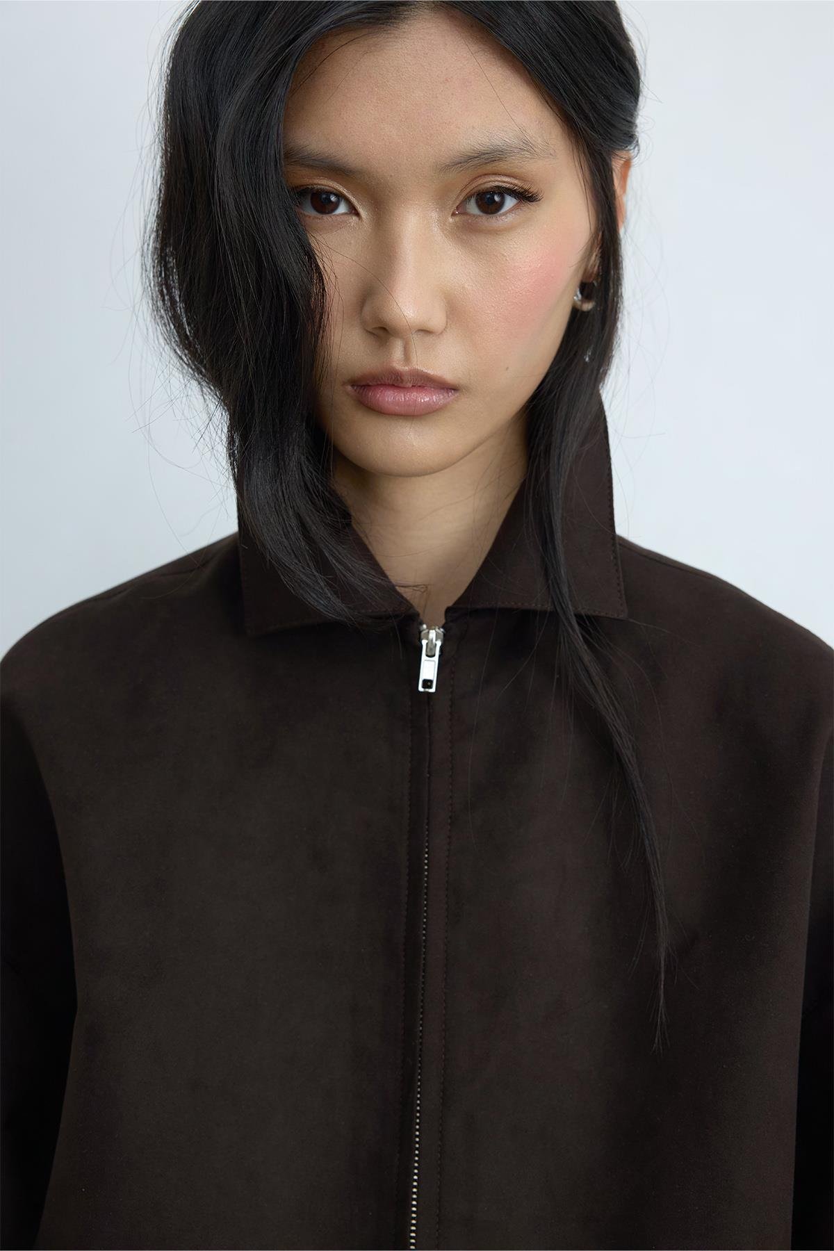 Chiara Suede Bomber Jacket