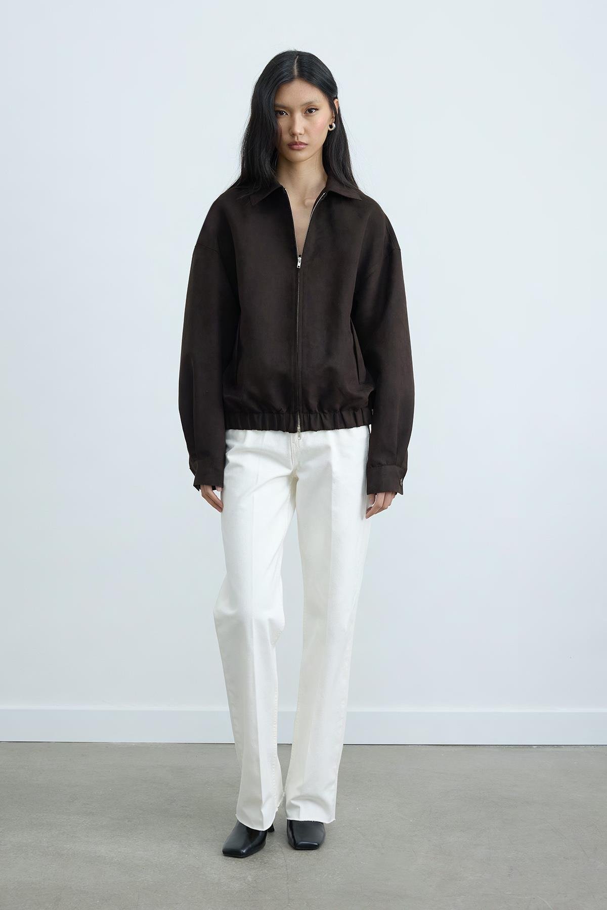 Chiara Suede Bomber Jacket